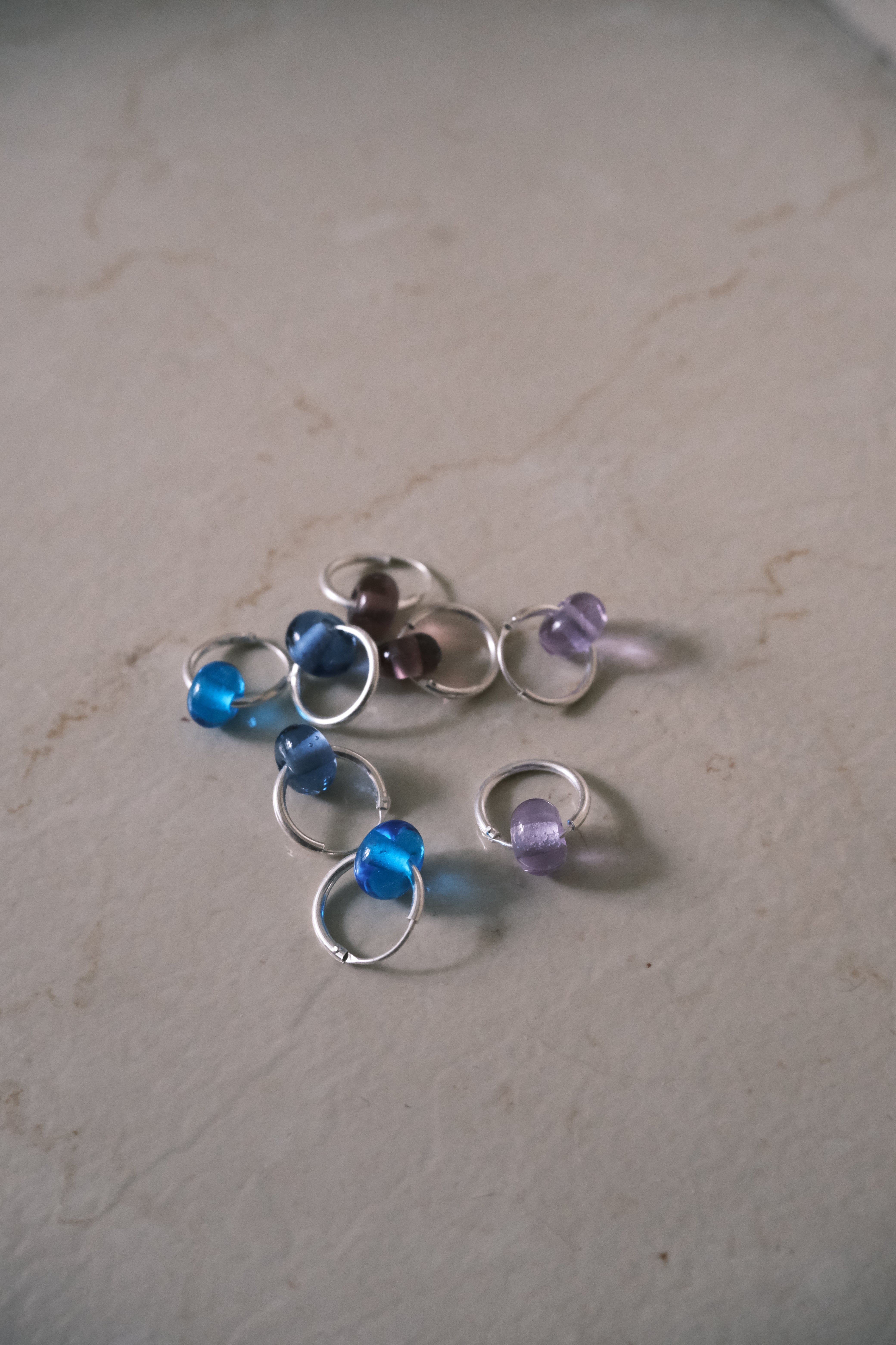 豆 Glass&Silver earrings