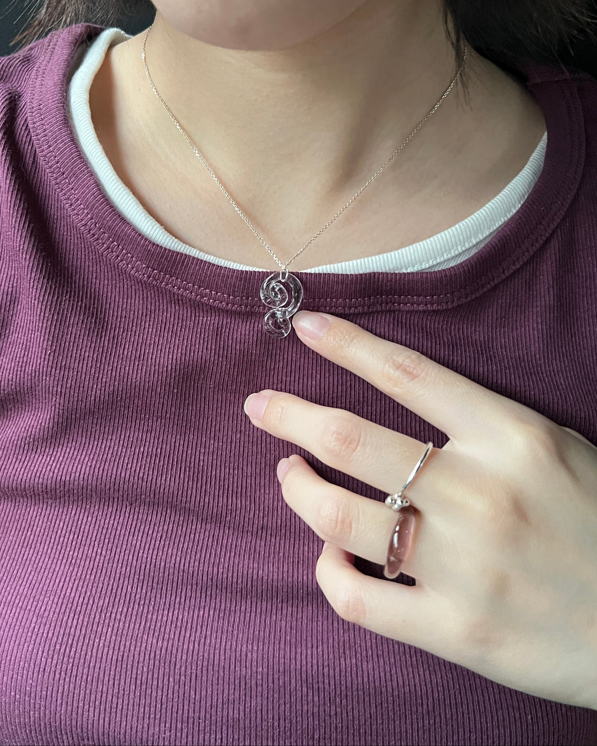 Soft Swirl Glass Necklaces