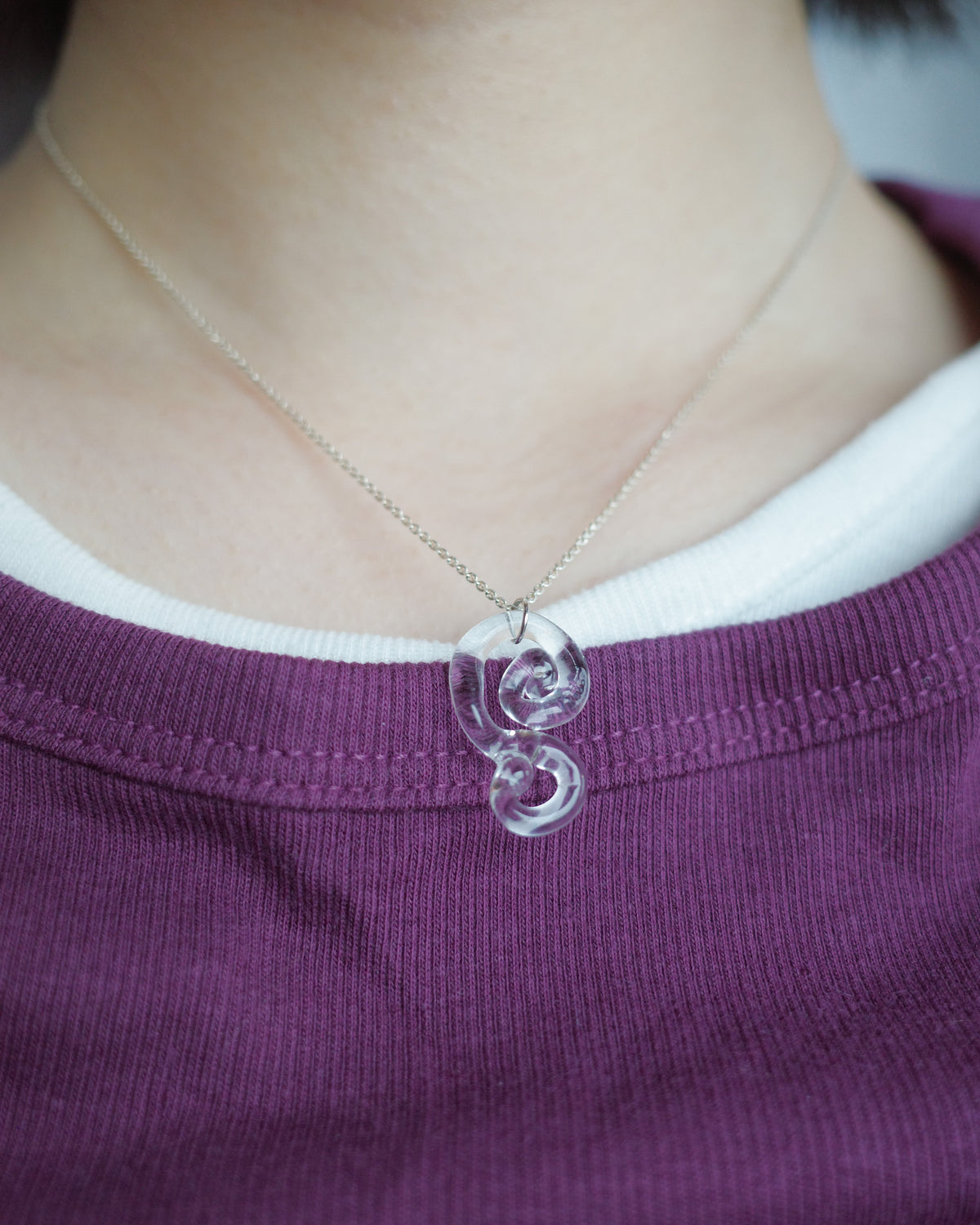Soft Swirl Glass Necklaces