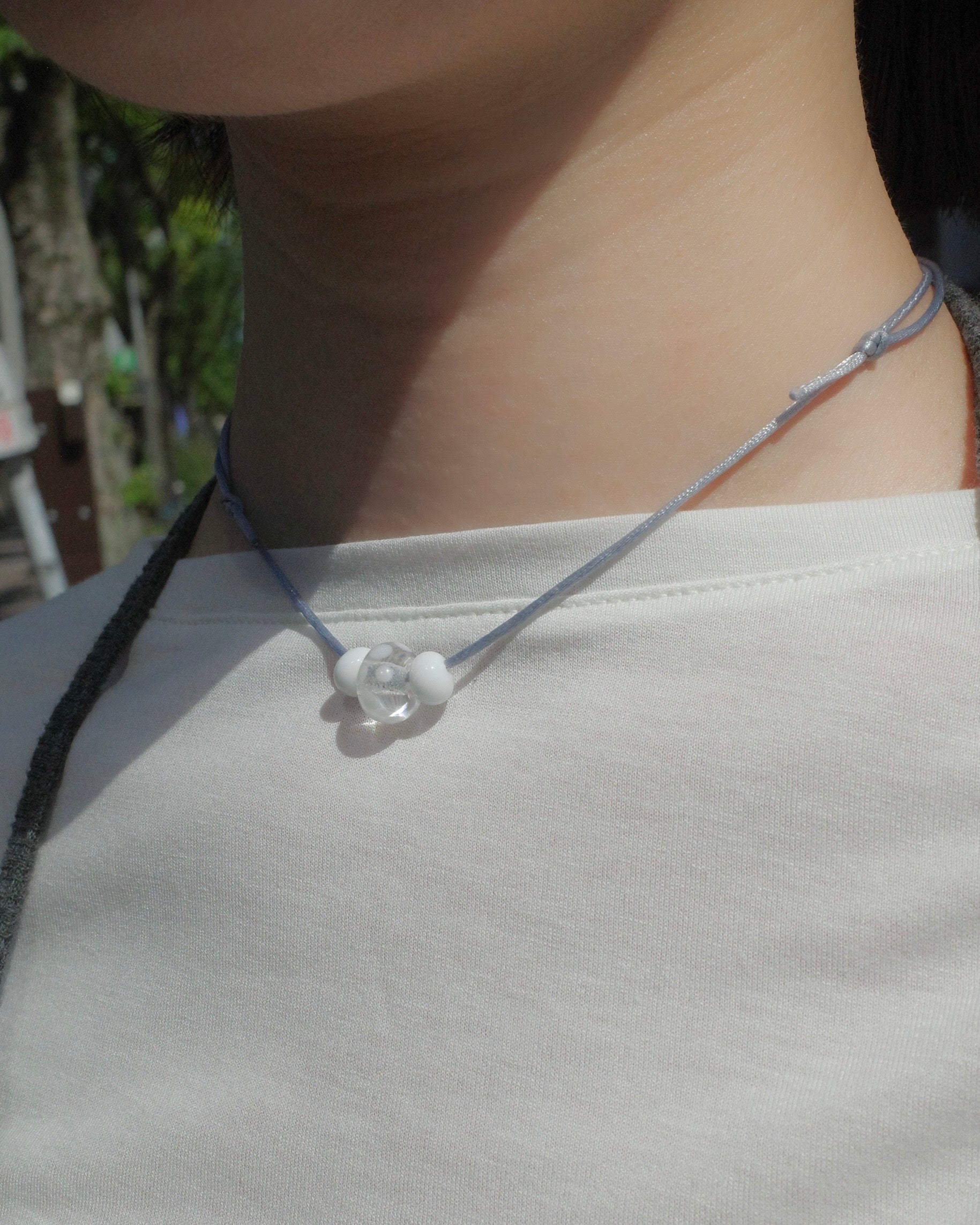 Milky Bubble Glass Necklaces