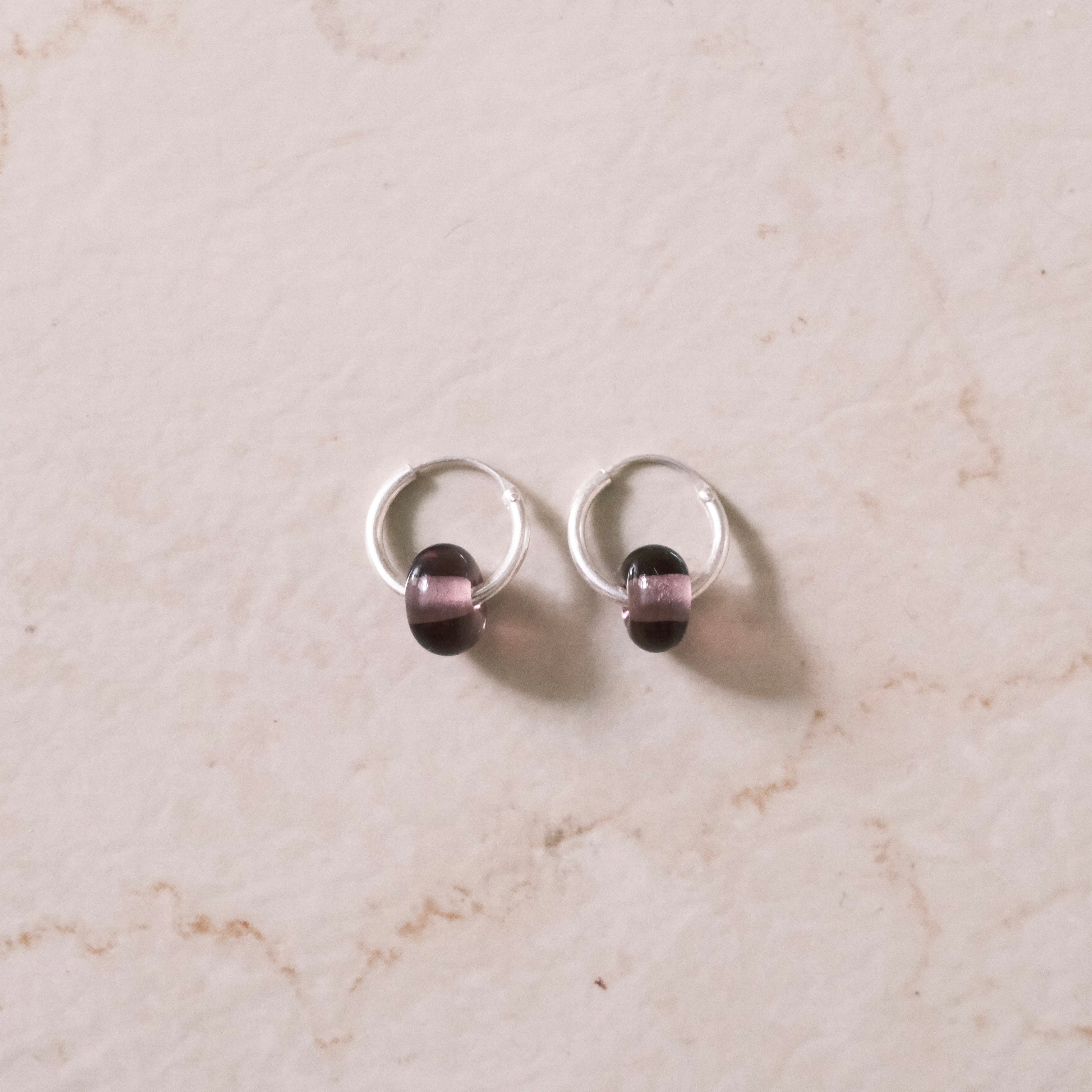 豆 Glass&Silver earrings
