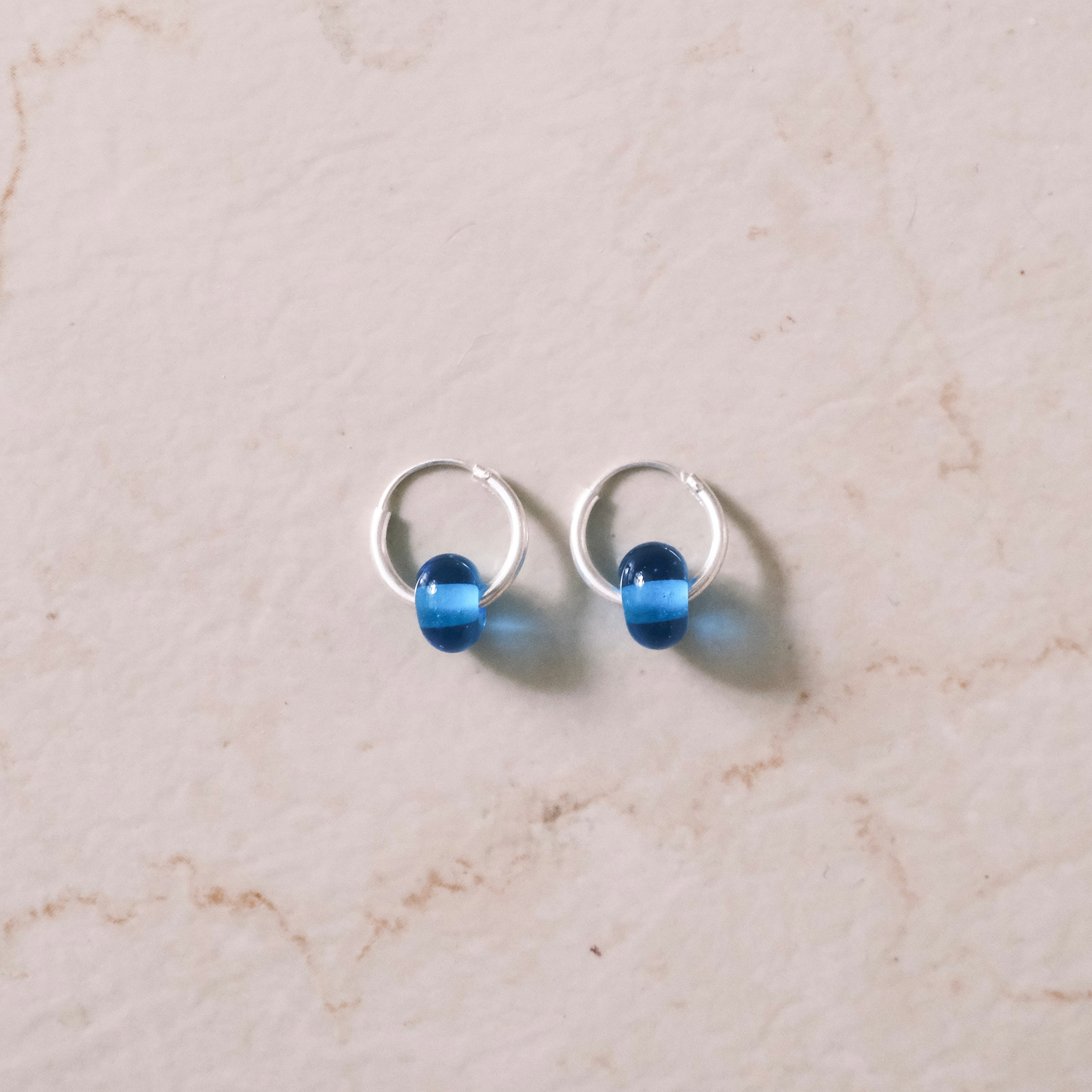 豆 Glass&Silver earrings
